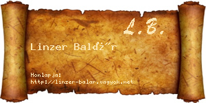 Linzer Balár névjegykártya